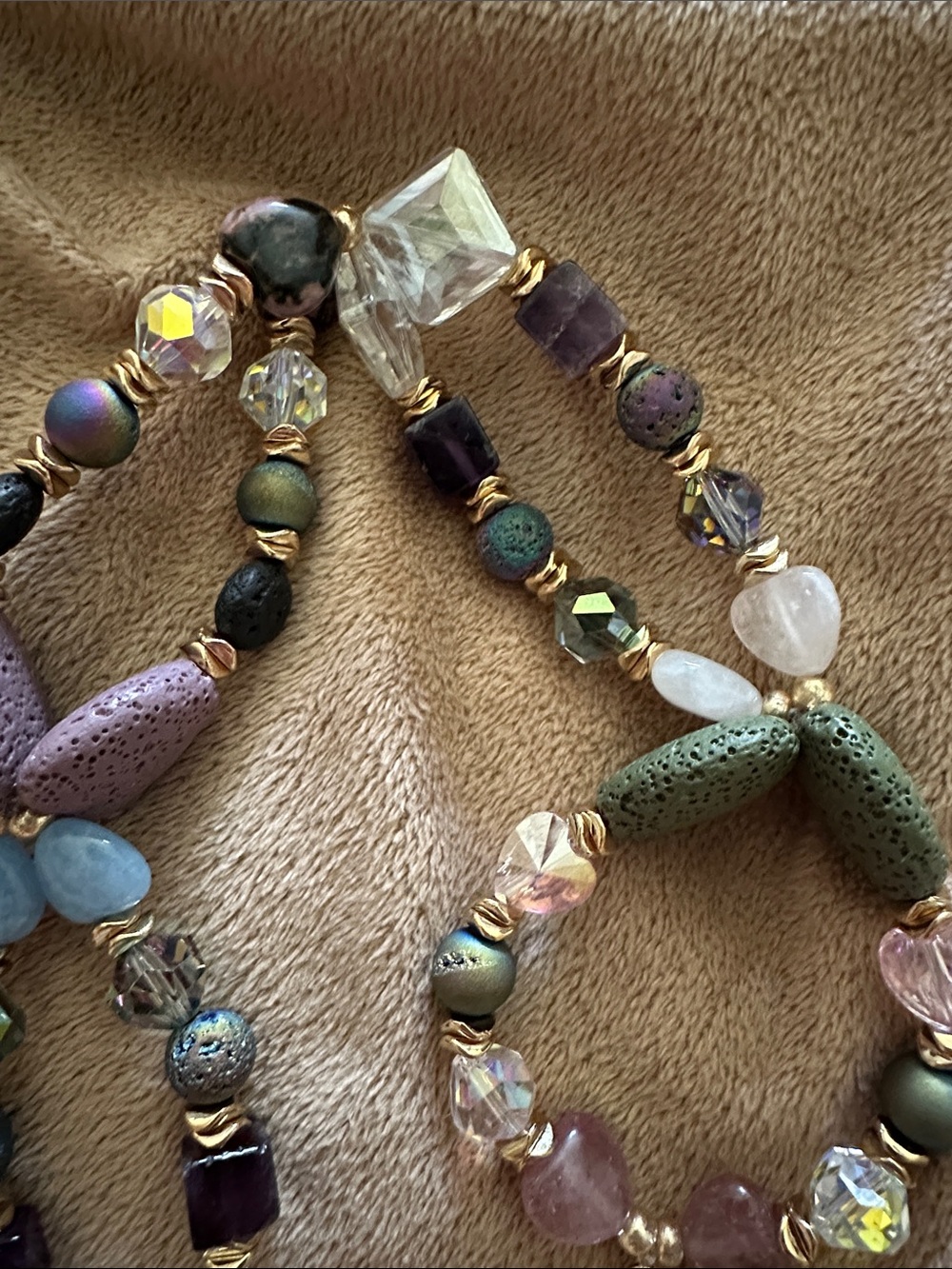 Secret Moon Wishes HangCharm (Amethyst, Strawberry And Rose Quartz And Druzy) - Picture 6 of 8